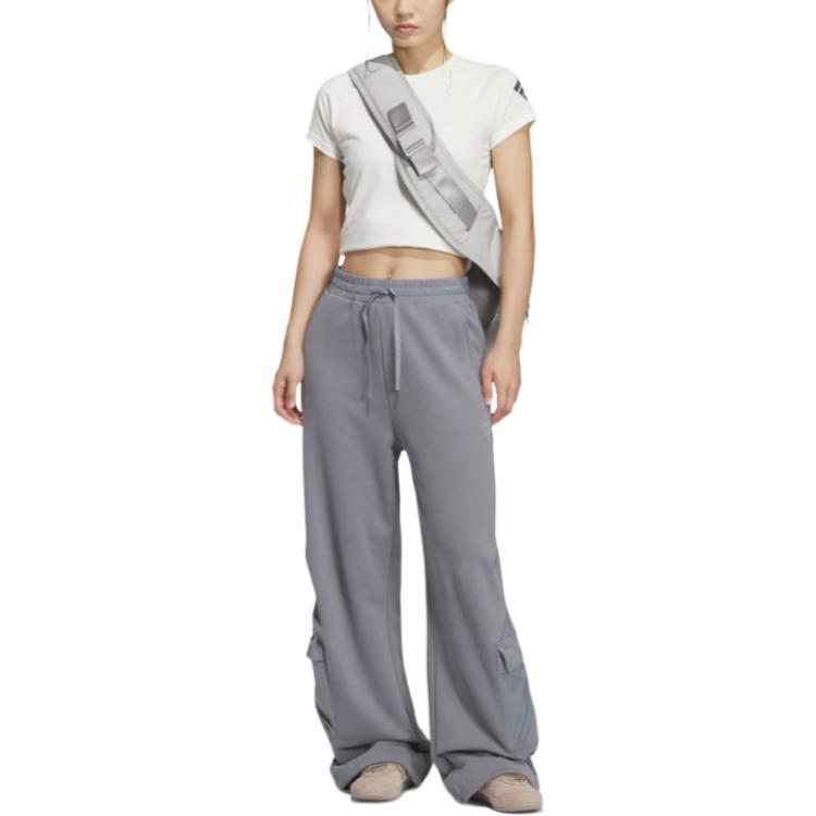 FOS FW25 FUTURE STYLE JOGGERS вязаные спортивные штаны женские Adidas, светло-серый — фото 4