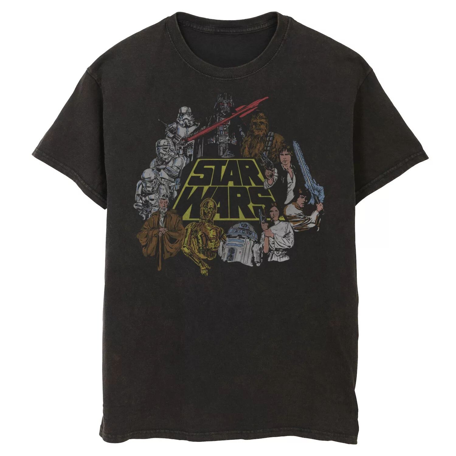 

Мужская классическая футболка с рисунком литой линии и графикой Star Wars