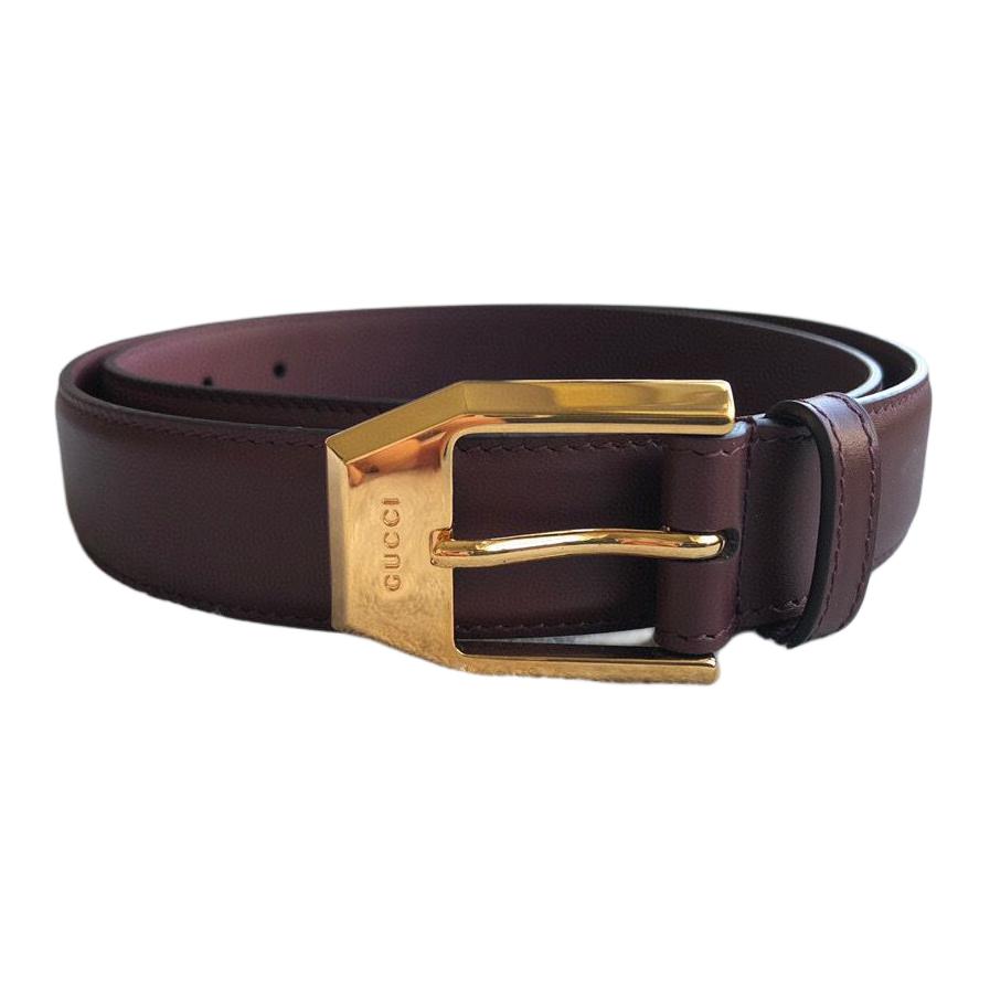 

Кожаный ремень унисекс коричневый шириной 3 см GUCCI