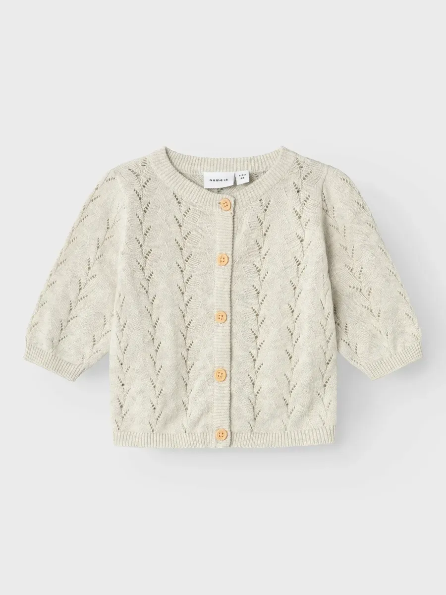 Кардиган Name It "NMFBANNI LS KNIT CARD NOOS", светло-зеленый — фото 2