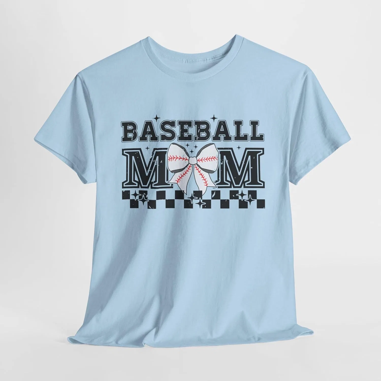 Футболка Baseball Mom для спортивных мам, мягкая хлопковая майка, повседневная одежда для игровых дней, уникальная спортивная одежда GENERIC, светло-голубой — фото 2