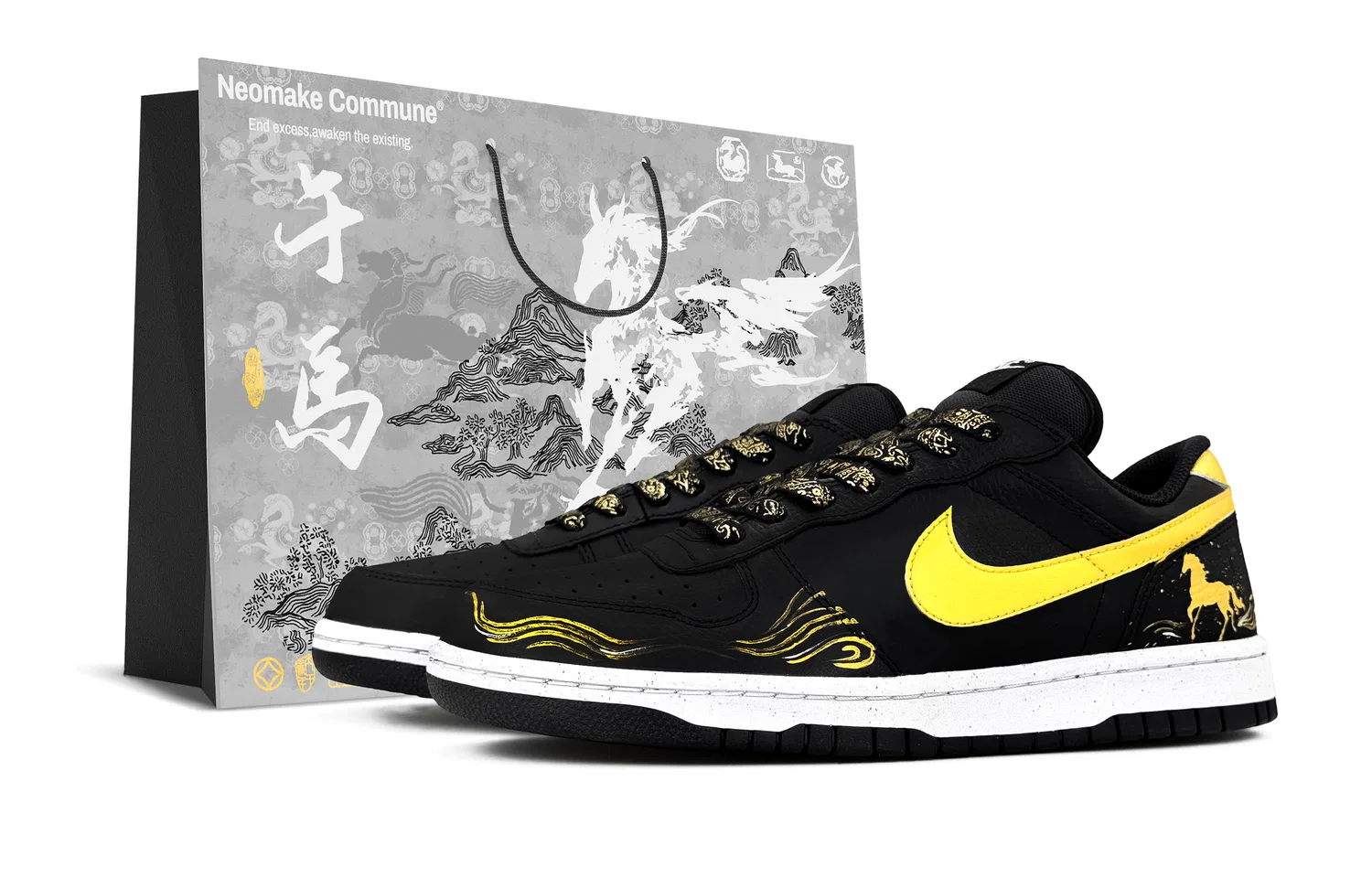 Кроссовки кеды Nike Big Low Black Gold