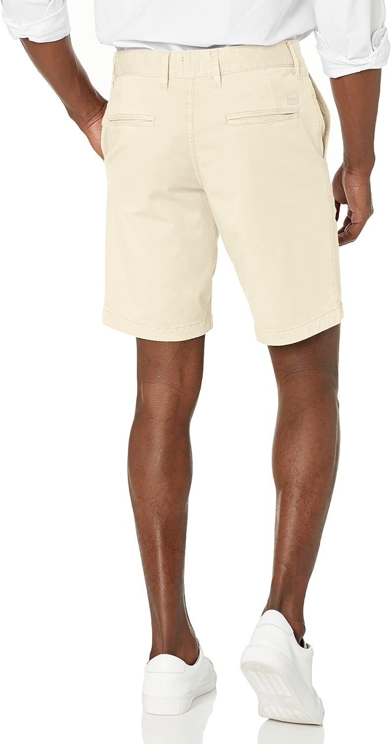 BOSS Мужские шорты Slim Fit из хлопкового твила, Light Sand — фото 2
