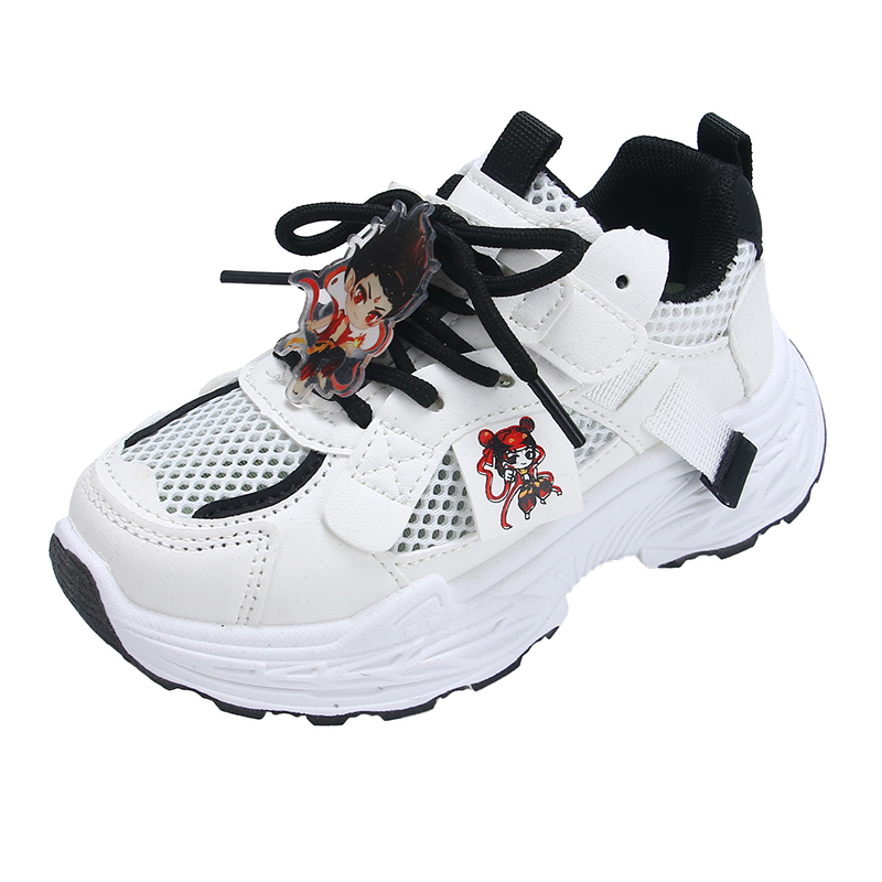 

Износостойкие дышащие низкие детские кроссовки для повседневной носки RHOBESAM, черный