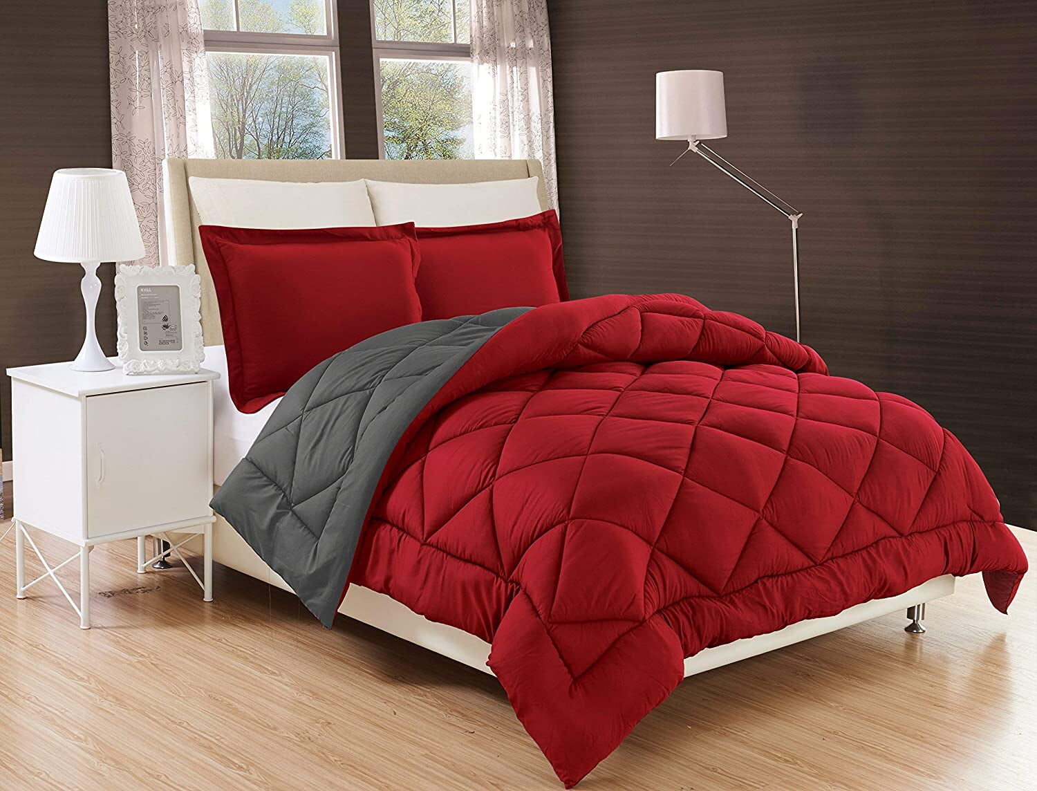

Комплект постельного белья Elegant Comfort, красный / серый