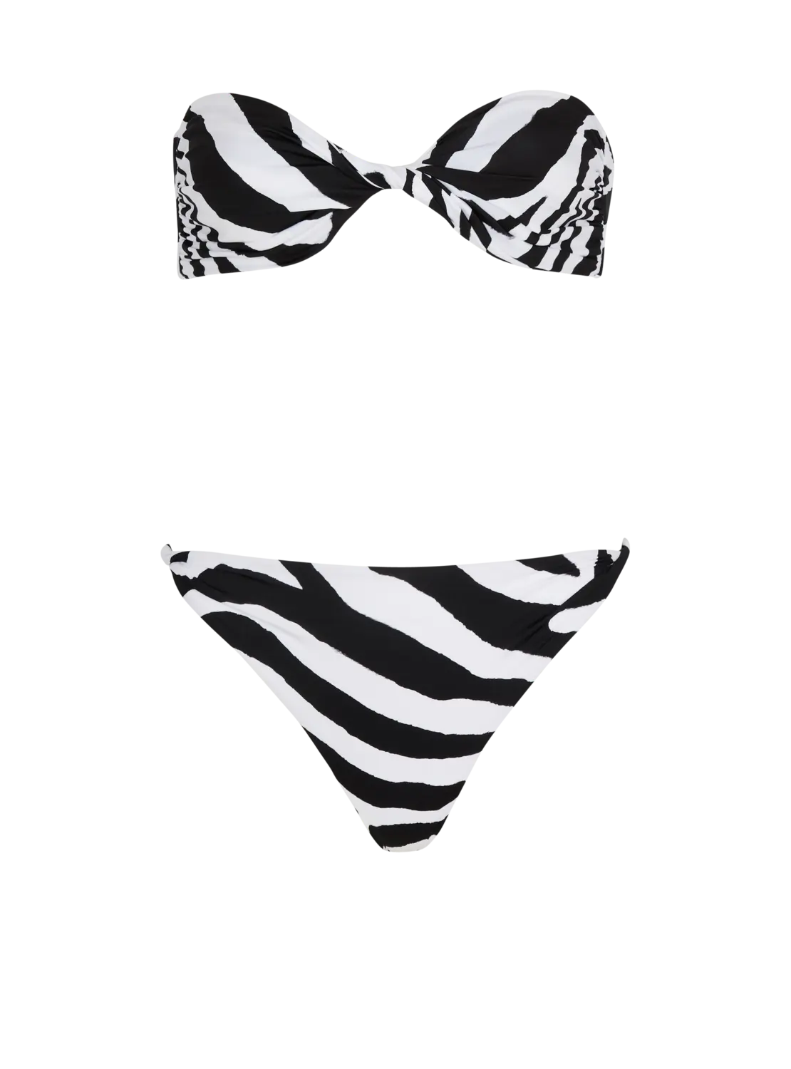 

Раздельный купальник с зебровым принтом Balmain, черный