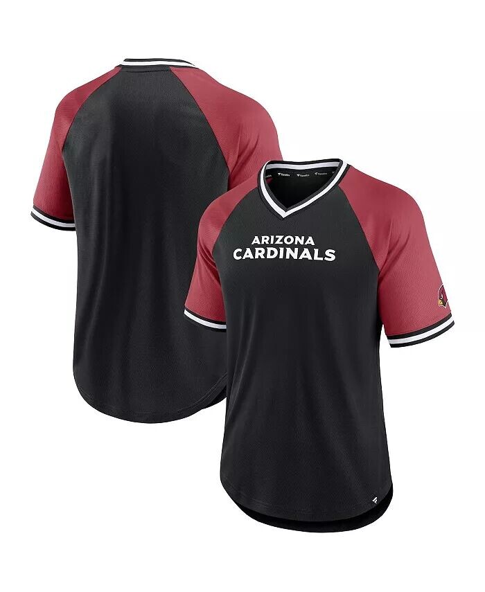 

Мужская черная футболка с V-образным вырезом и покроем реглан от Cardinals Arizona Cardinals Second Wind Fanatics