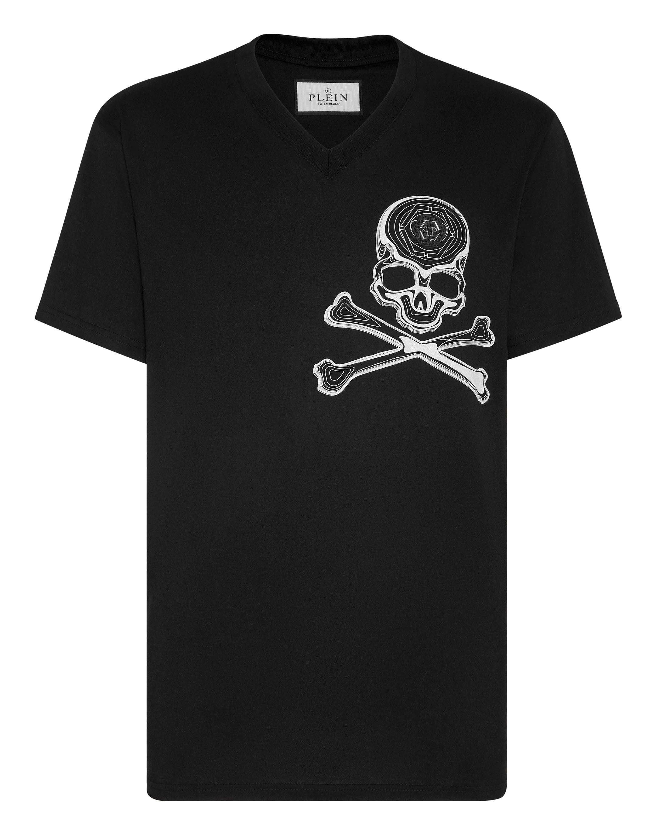 

Футболка с V-образным вырезом SS Skull&Bones PHILIPP PLEIN, черный