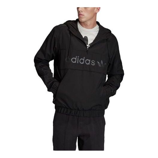 

Куртка adidas Solid Color Logo Pattern Printing Cardigan Hooded Jacket Black, черный