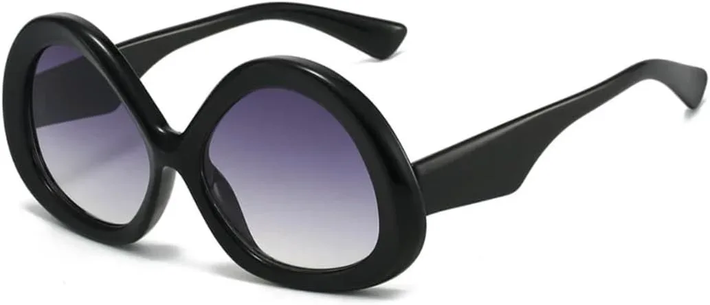 

Винтажные женские солнцезащитные очки, модные, градиентные, в стиле панк, роскошные, с леопардовым принтом, защита от УФ-излучения UV400 TOIPASTN, Black-gray