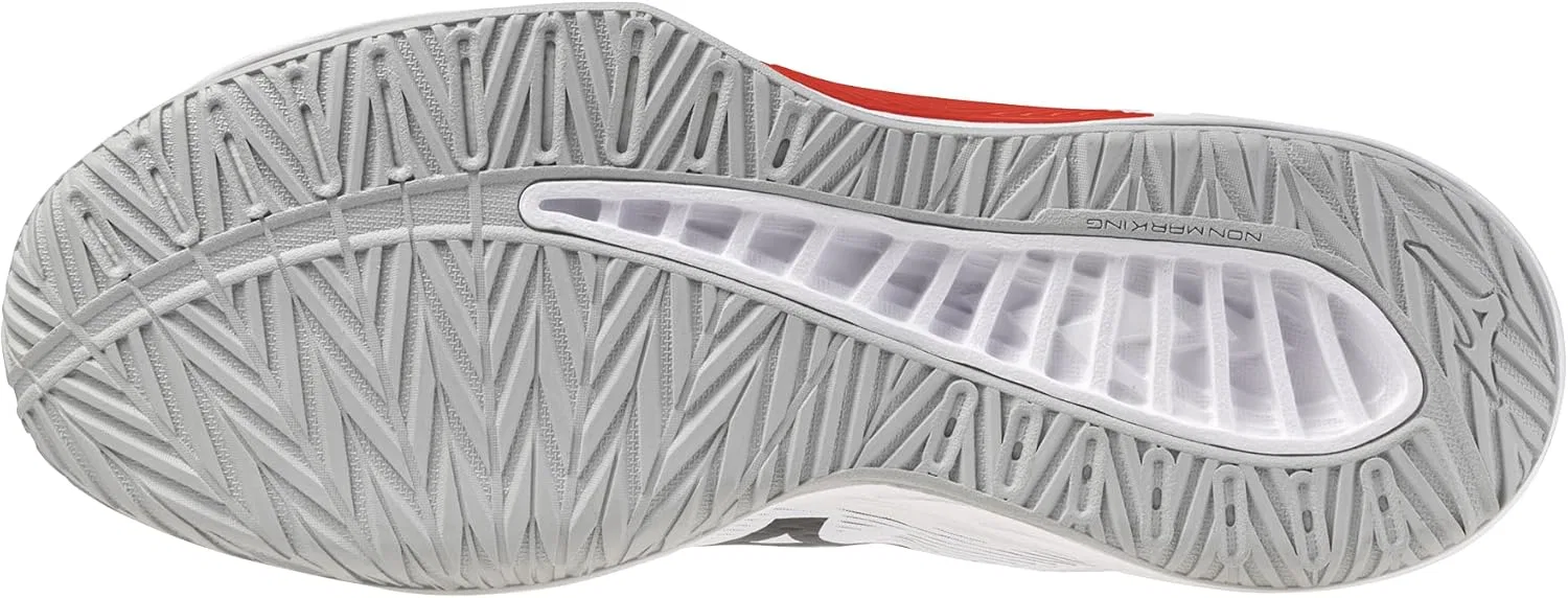 Мужские волейбольные кроссовки Mizuno Lightning Select, White Black Fiery Red — фото 2