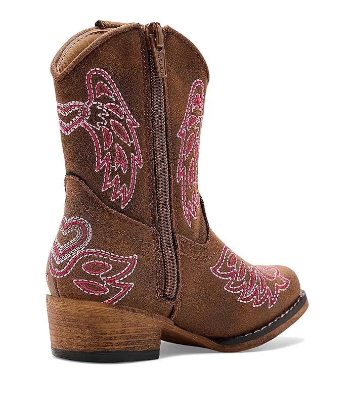 Ботинки с вышивкой Riley Wings Roper Kids, Brown Faux Leather — фото 4