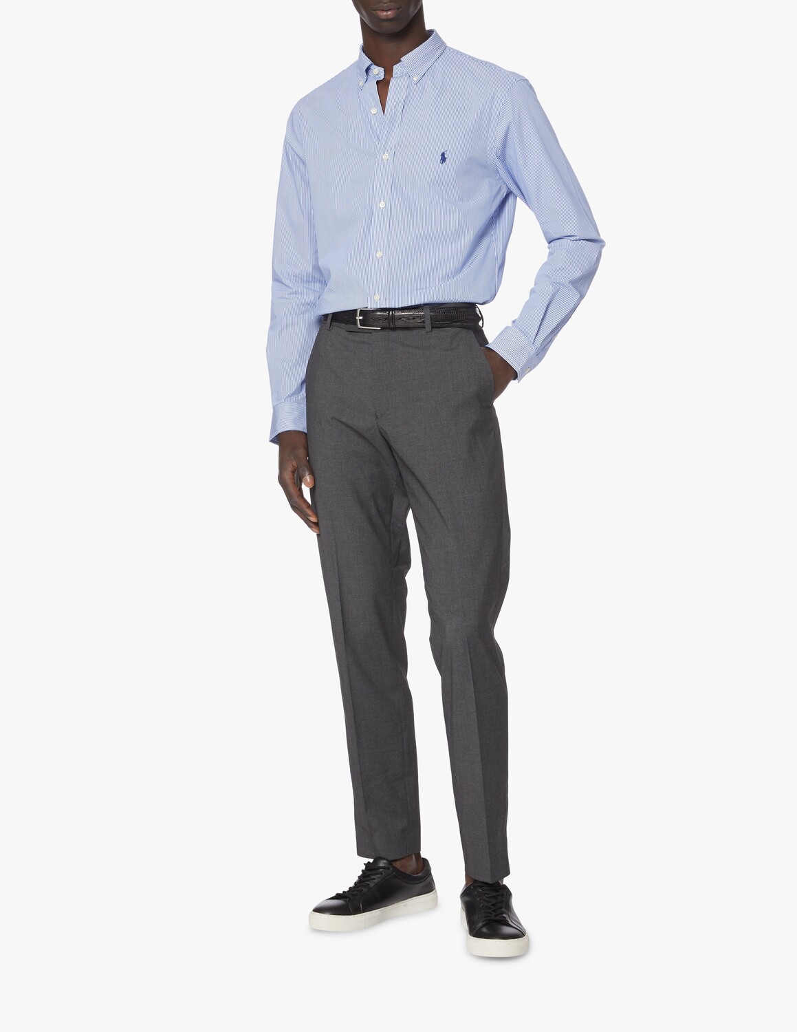 Спортивная рубашка из бистряка Ralph Lauren, цвет Blue/White Hairline Strip — фото 2
