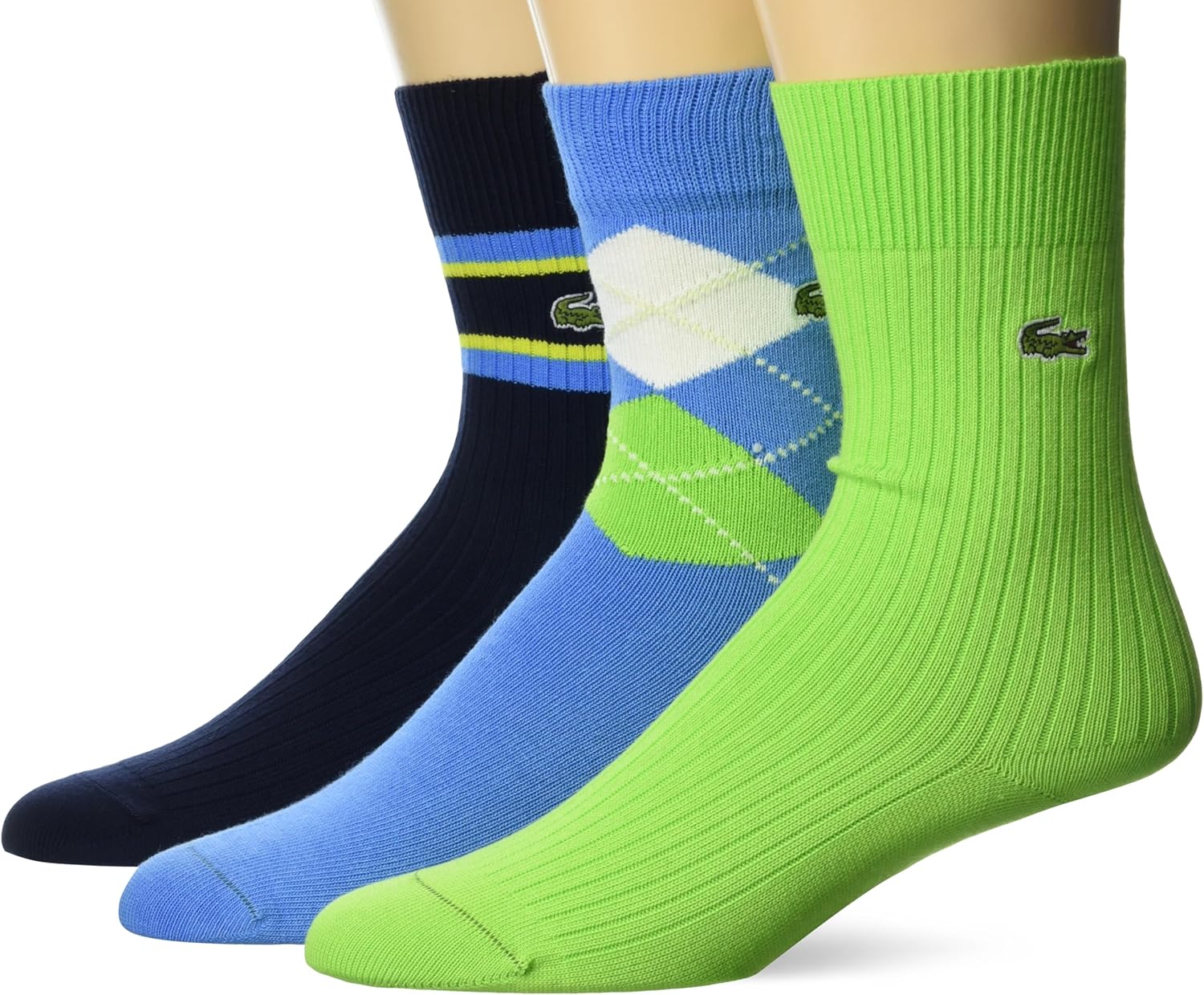 

Lacoste мужские хлопковые носки (3 пары), Green/Blue/Navy Blue