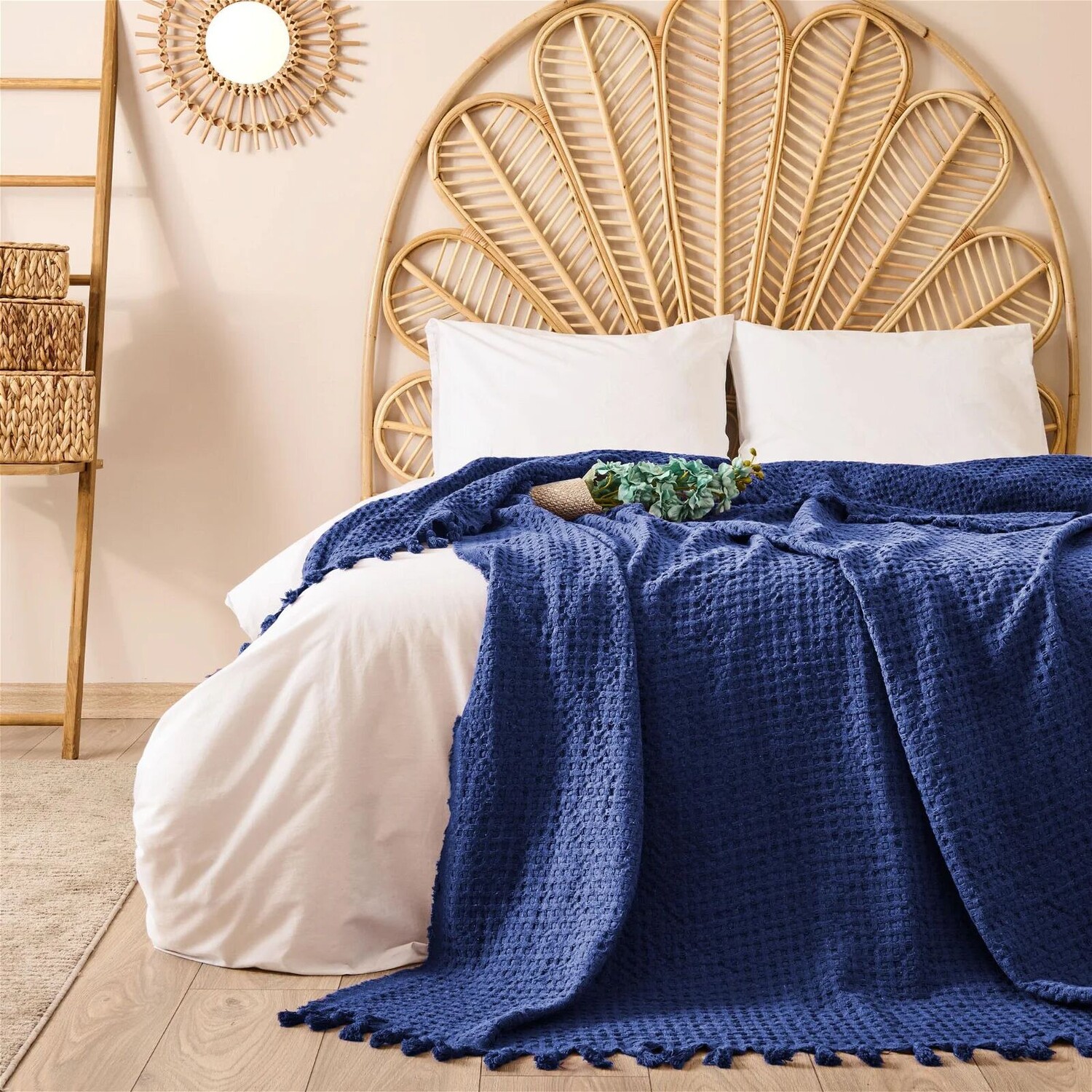 

Двуспальное покрывало Evidea Soft Venna - Индиго - 200x230 см