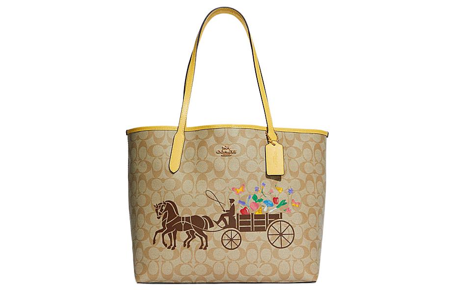 

COACH Городская искусственная кожаная сумка тоут