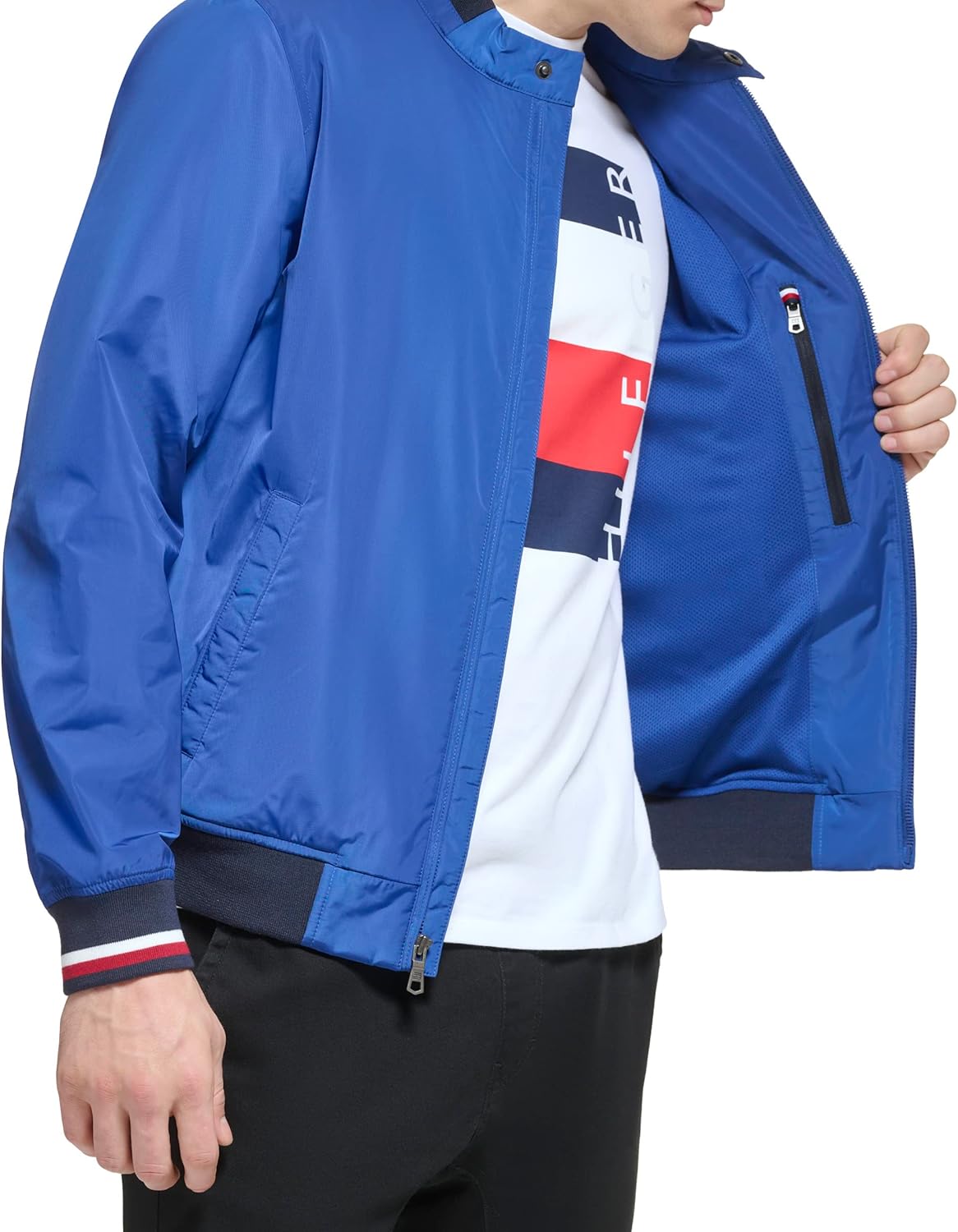 

Легкая мужская куртка-бомбер Tommy Hilfiger Varsity Rib Knit, Nautical Blue