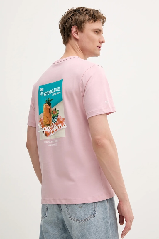 

Хлопковая футболка Pepe Jeans, розовый