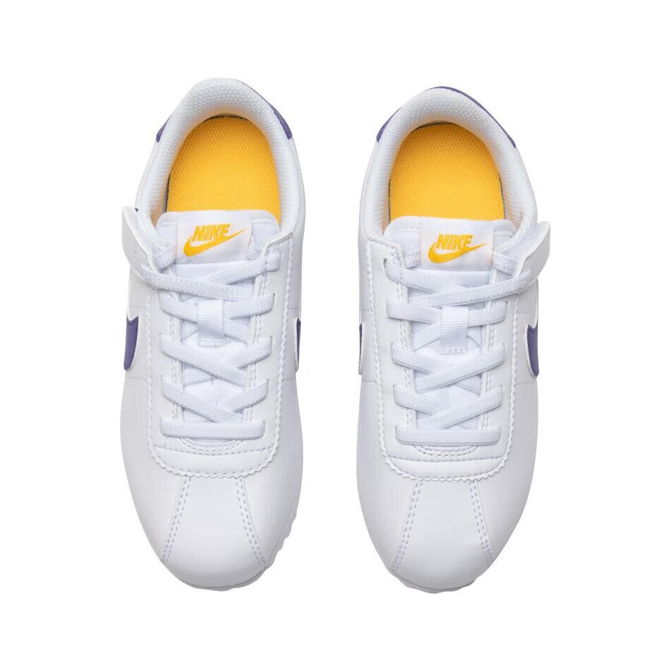 Кроссовки Nike Cortez Kids Lifestyle Shoes PS Low-top White, Blue, Gold, белый/синий/золотой — фото 4