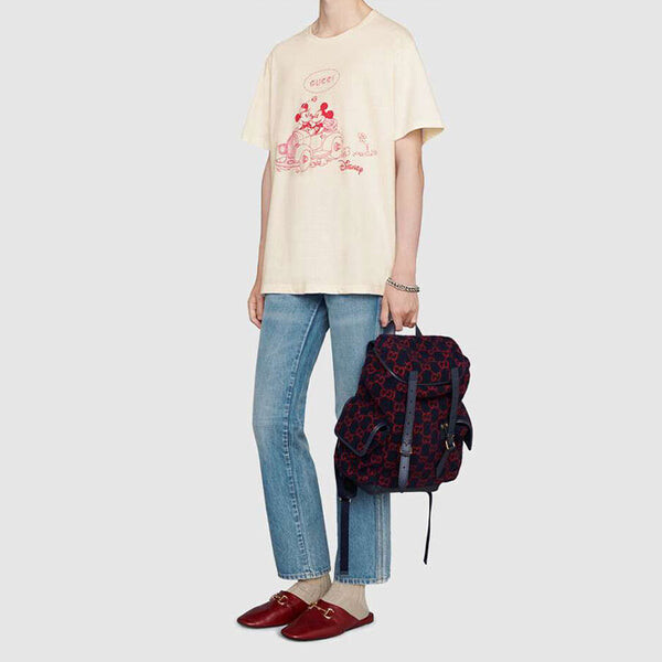 Футболка GUCCI x Disney Year Of The Rat Limited Mickey Printed Retro For Men Beige, цвет creamy — фото 4