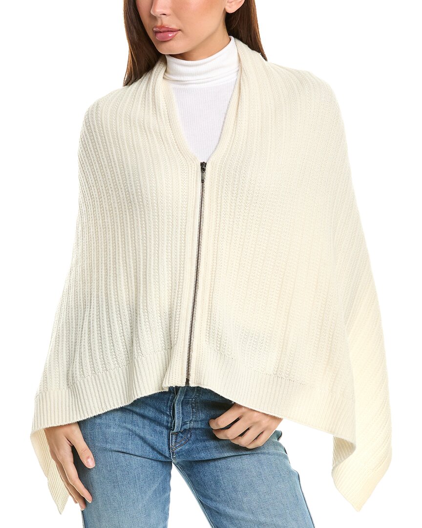 

Пончо Forte Cashmere из шерсти и смеси кашемира, белый