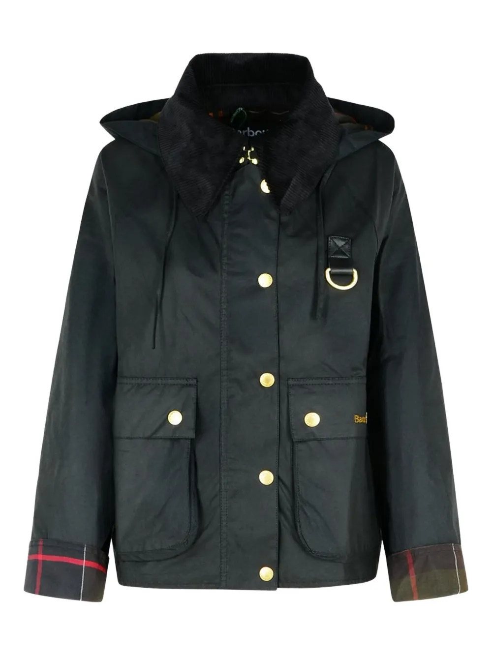 

Вощеная куртка с капюшоном Barbour, зеленый