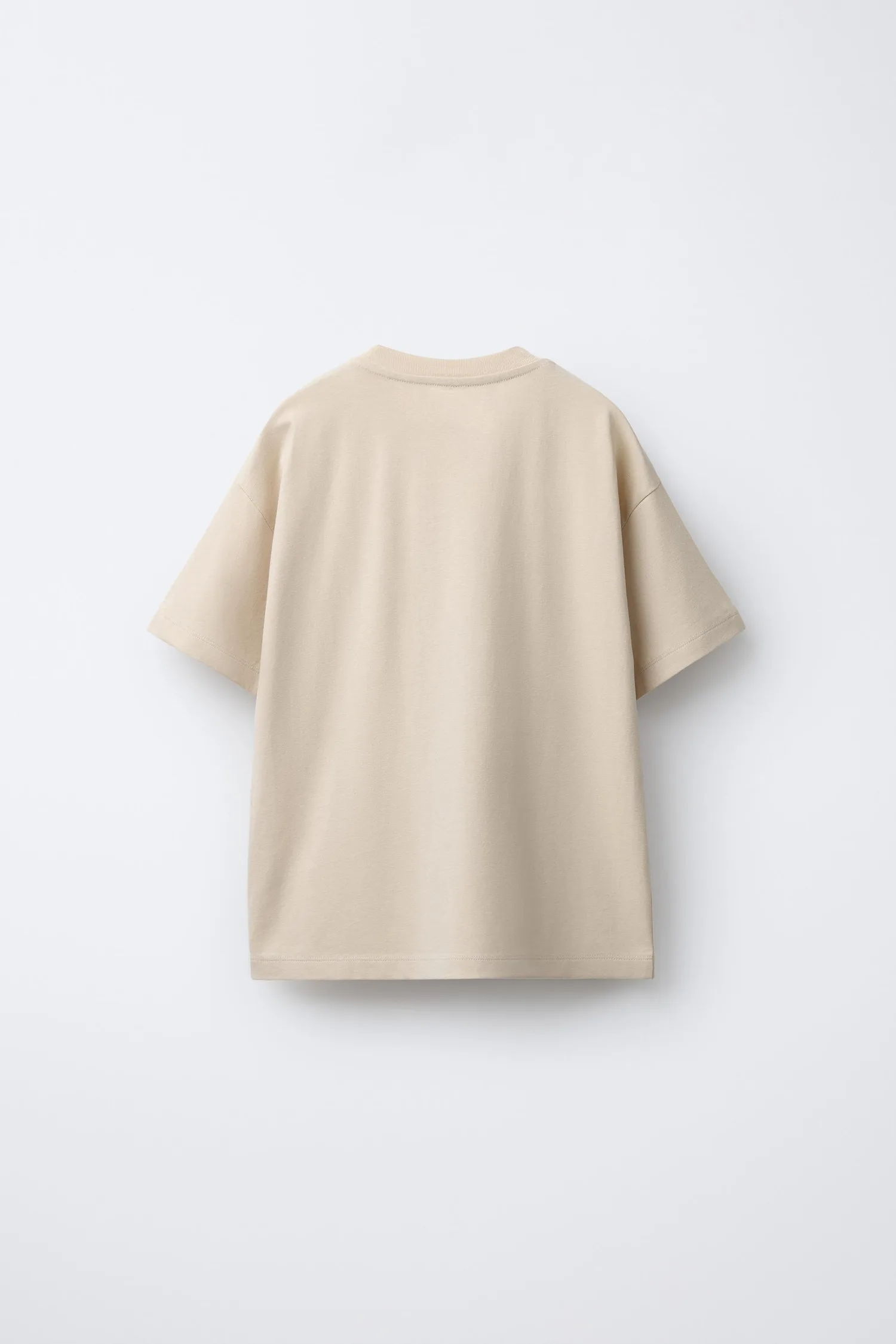 Футболка с рельефным слоганом Zara, песочный — фото 2