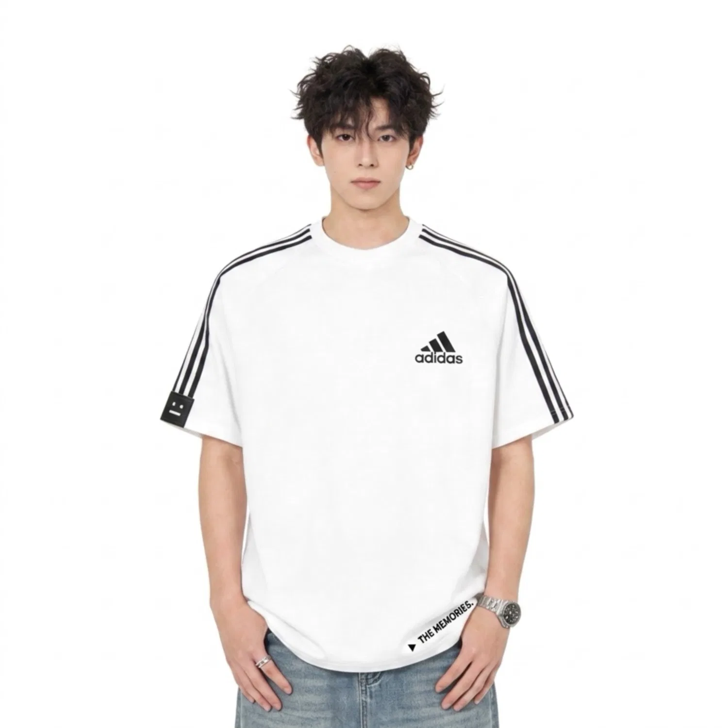 Футболка Adidas Simple Order Crew Neck Black White — фото 4