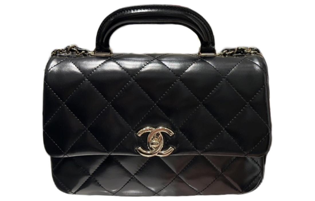 

CHANEL Сумка из вощеной кожи, сумка через плечо, сумка через плечо, среднего размера, женская, черная
