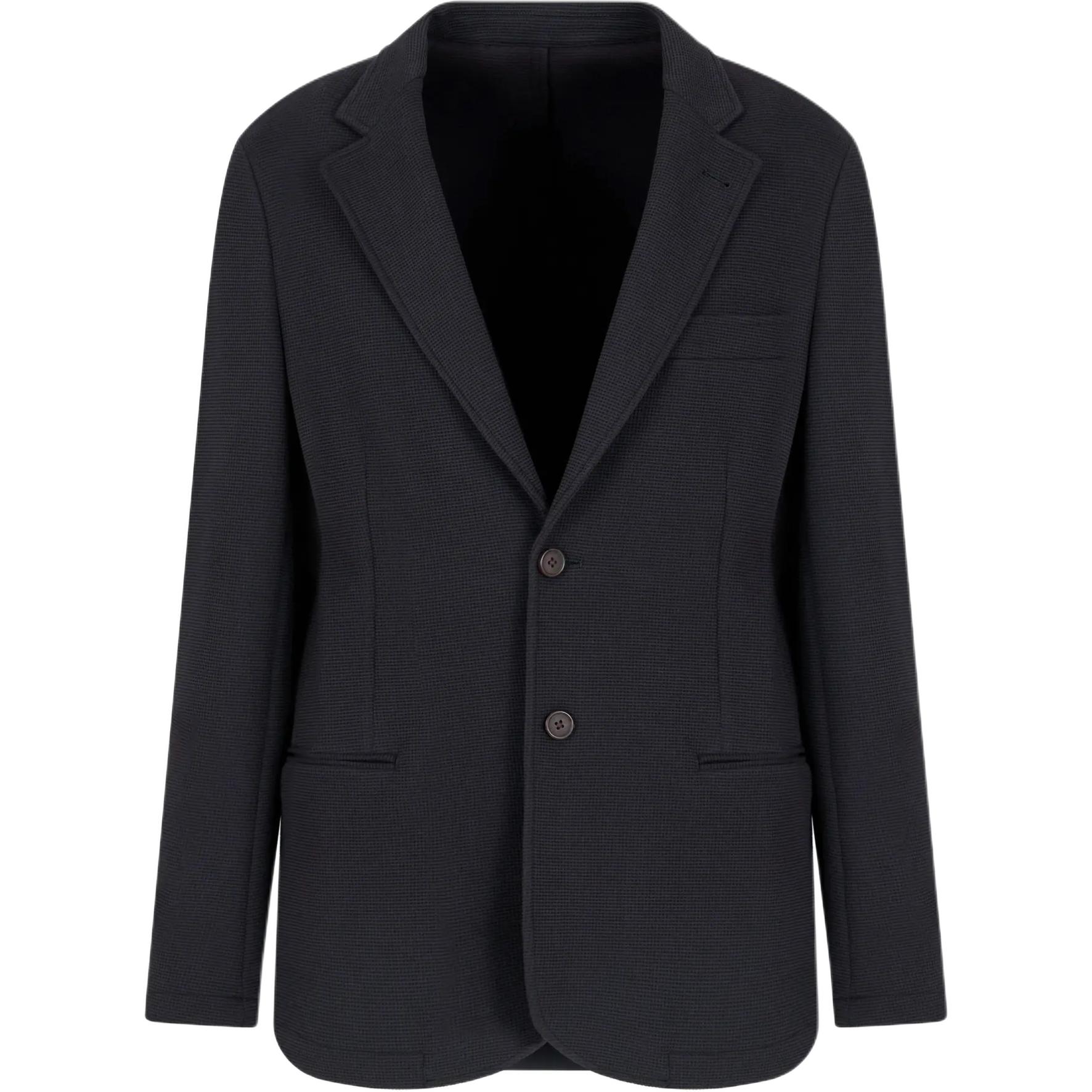 

EMPORIO ARMANI Джемпер с вафельным переплетением Однобортный блейзер, Marine Blue