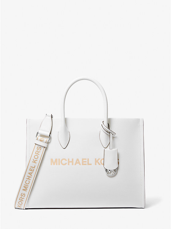 

Сумка-Тоут Mirella среднего размера из шагреневой кожи Michael Kors, белый
