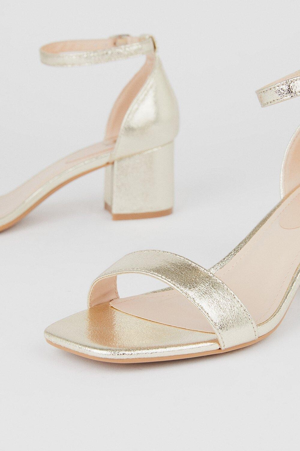 Sammy Low Block на едва заметных каблуках Dorothy Perkins, золото — фото 4