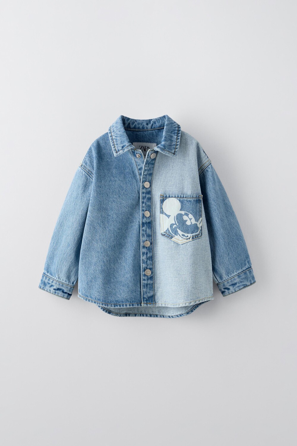 

Джинсовая рубашка микки маус disney ZARA, средне-синий