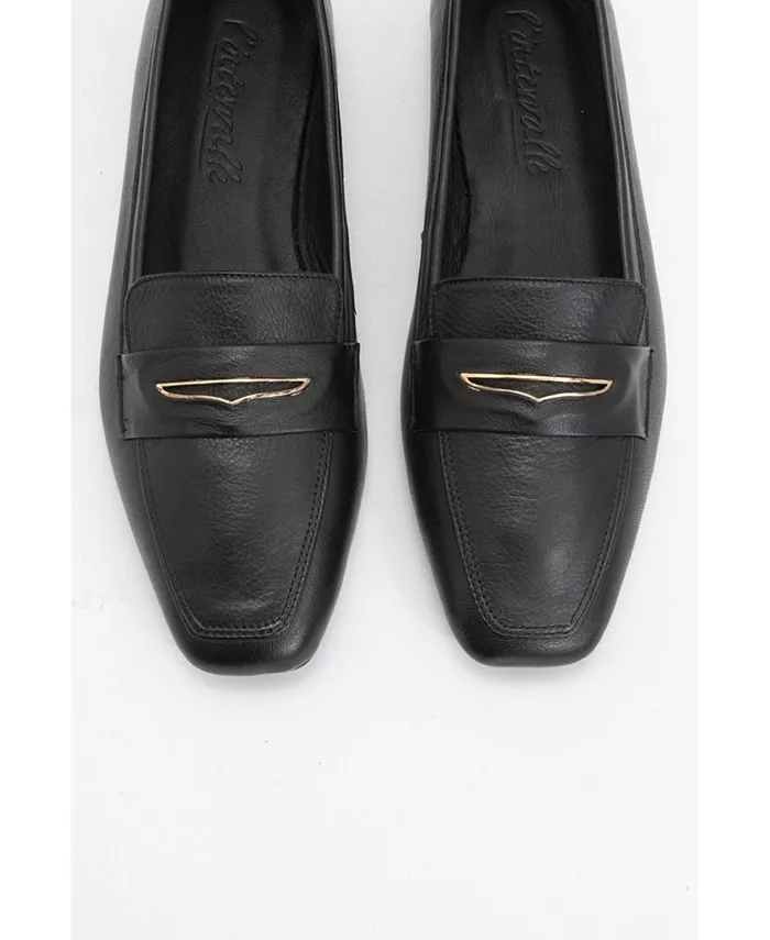 Иридесса Кожаные Лоферы на Плоской Подошве (Женщины) Forever & Always Shoes, черный — фото 2