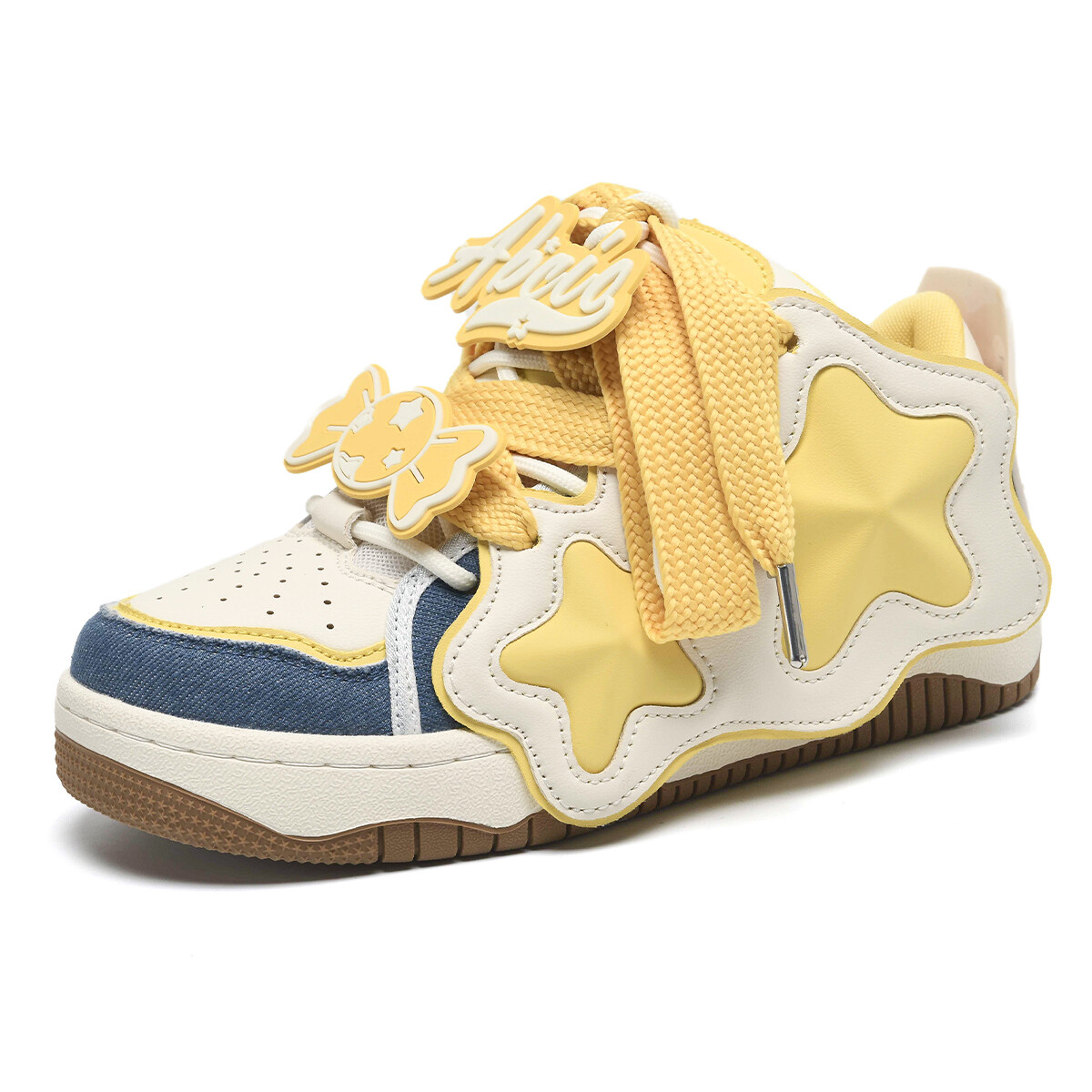 

Кроссовки ABCIO Skateboarding Shoes Women's Low-top White/Yellow, белый/желтый