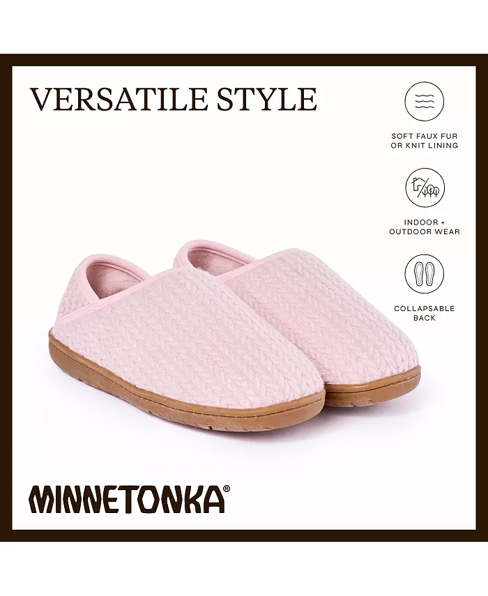 Женские складные тапочки Packaway Fabric с гибкой пяткой Minnetonka, розовый — фото 3