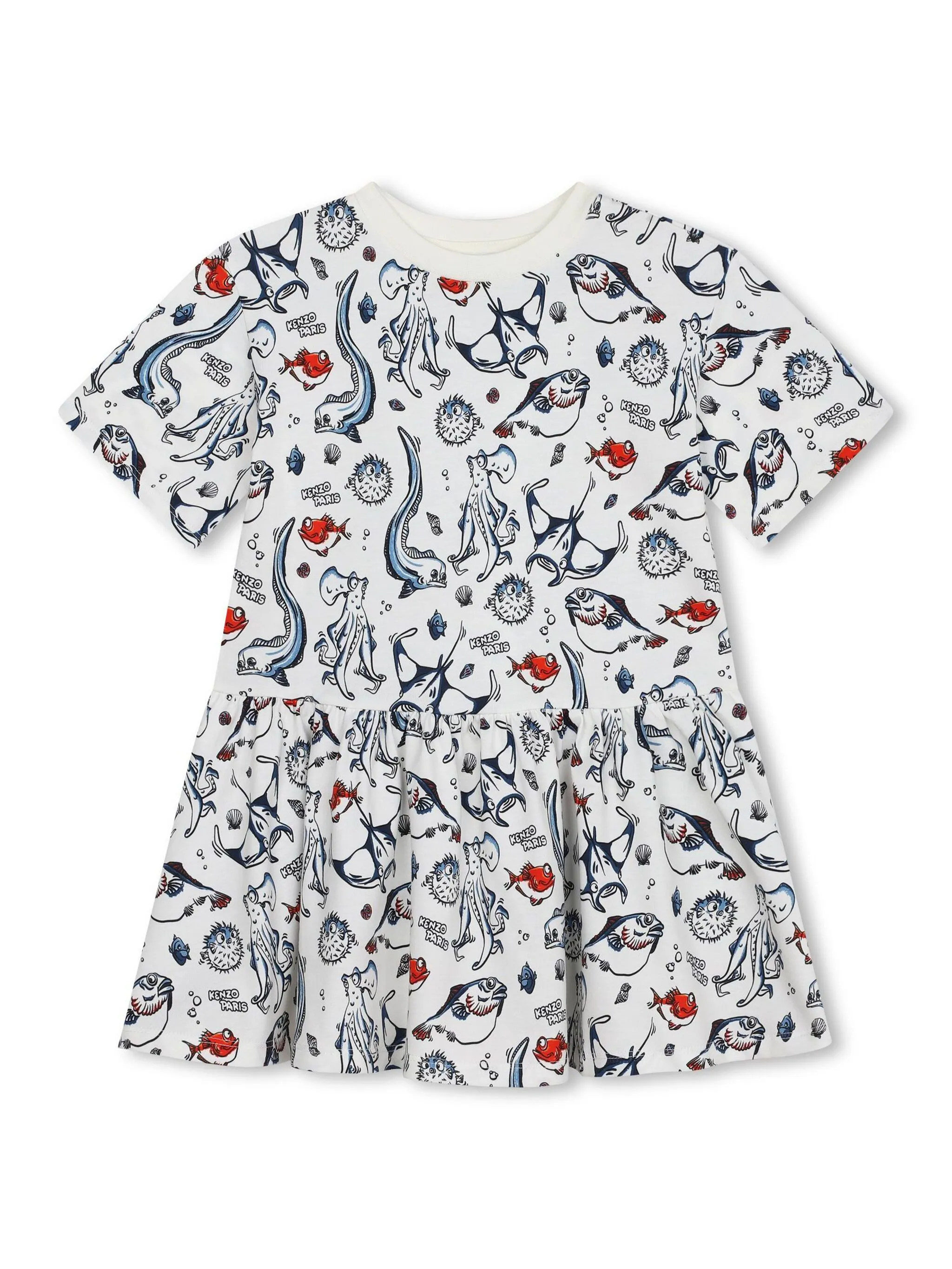 

Платье с принтом Kenzo Kids, белый