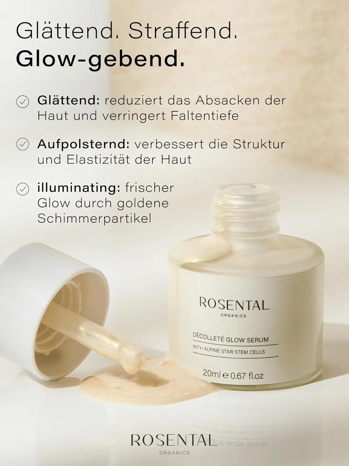 Сыворотка-хайлайтер Rosental Organics Décolleté Glow Serum с шиммером Rosental — фото 3