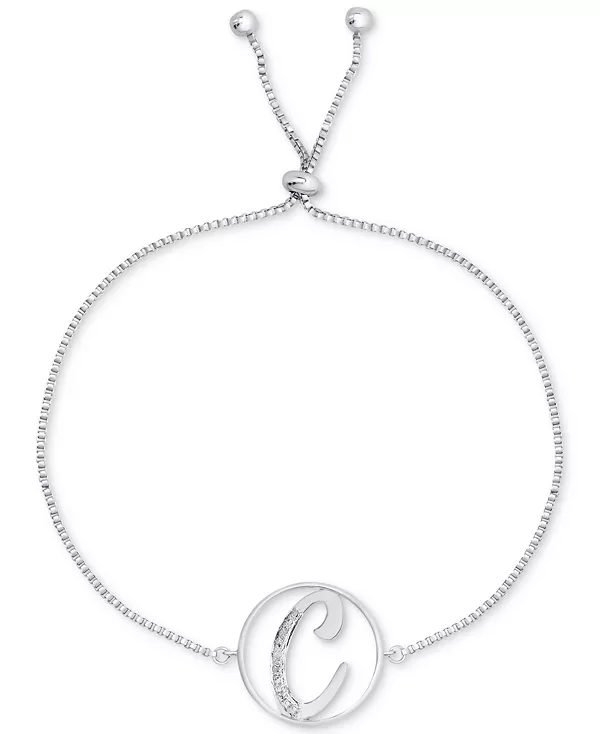 

Браслет-Боло с бриллиантовым акцентом и серебряной пластиной Macy'S, c