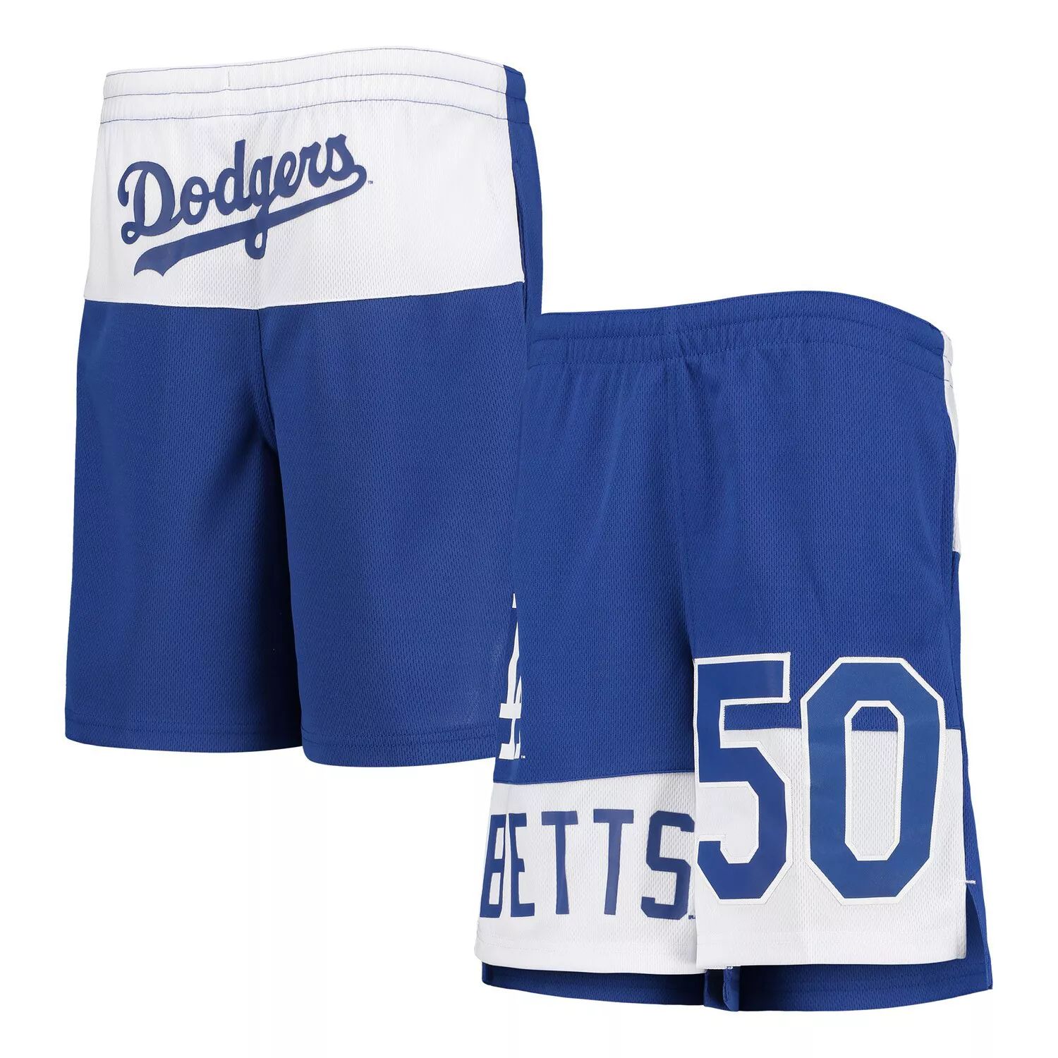 

Молодежные шорты Mookie Betts Royal Los Angeles Dodgers Pandemonium с именем и номером Outerstuff