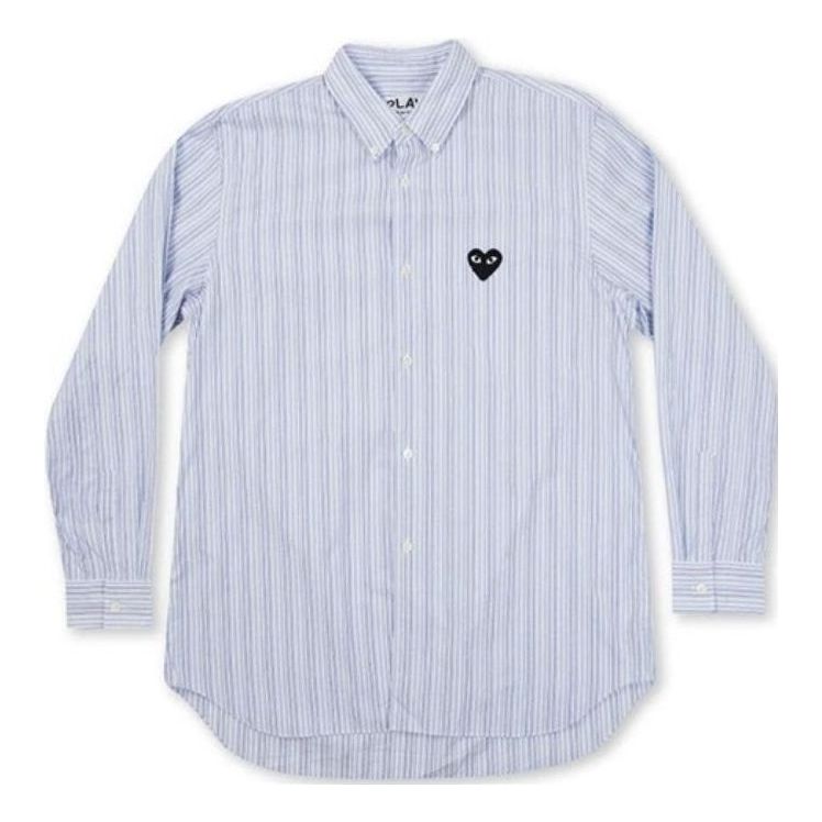 

Рубашка (WMNS) COMME des GARCONS PLAY Striped Shirt Black Emblem 'Blue'