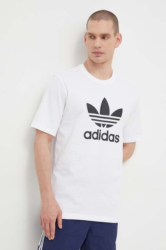 

Хлопковая футболка с изображением трилистника adidas Originals, белый