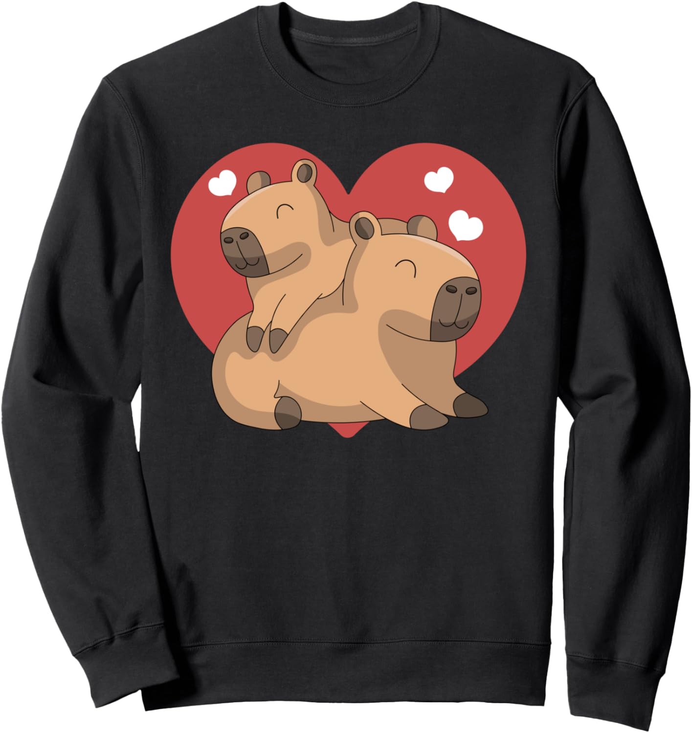 

Милая толстовка с изображением капибары и пары грызунов ко Дню святого Валентина, с сердечками и надписью «Каваи» Hearts Honeymoon Capy Pet Rodent St Valentines, черный