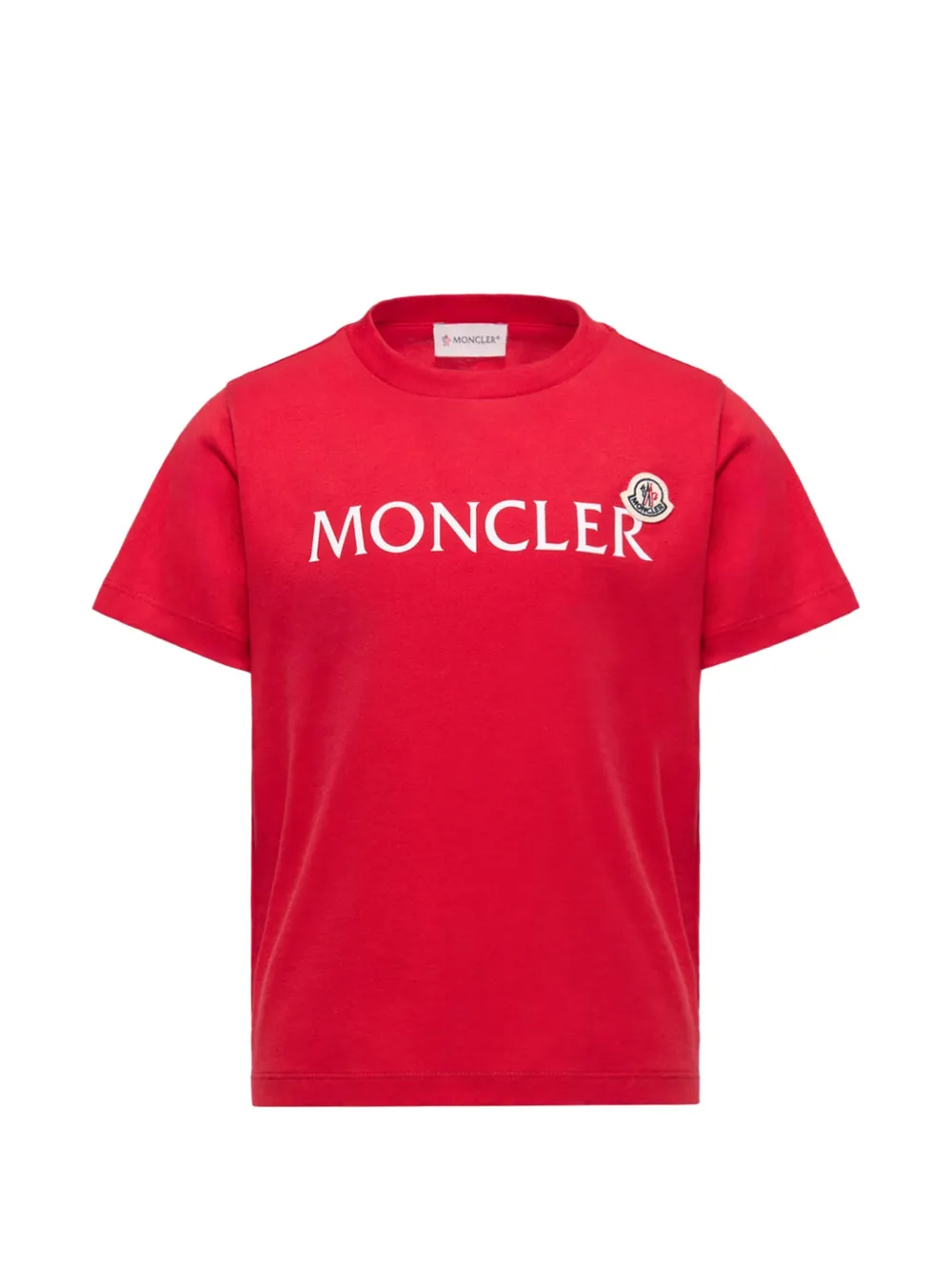 

Красная футболка с логотипом Moncler Enfant, красный