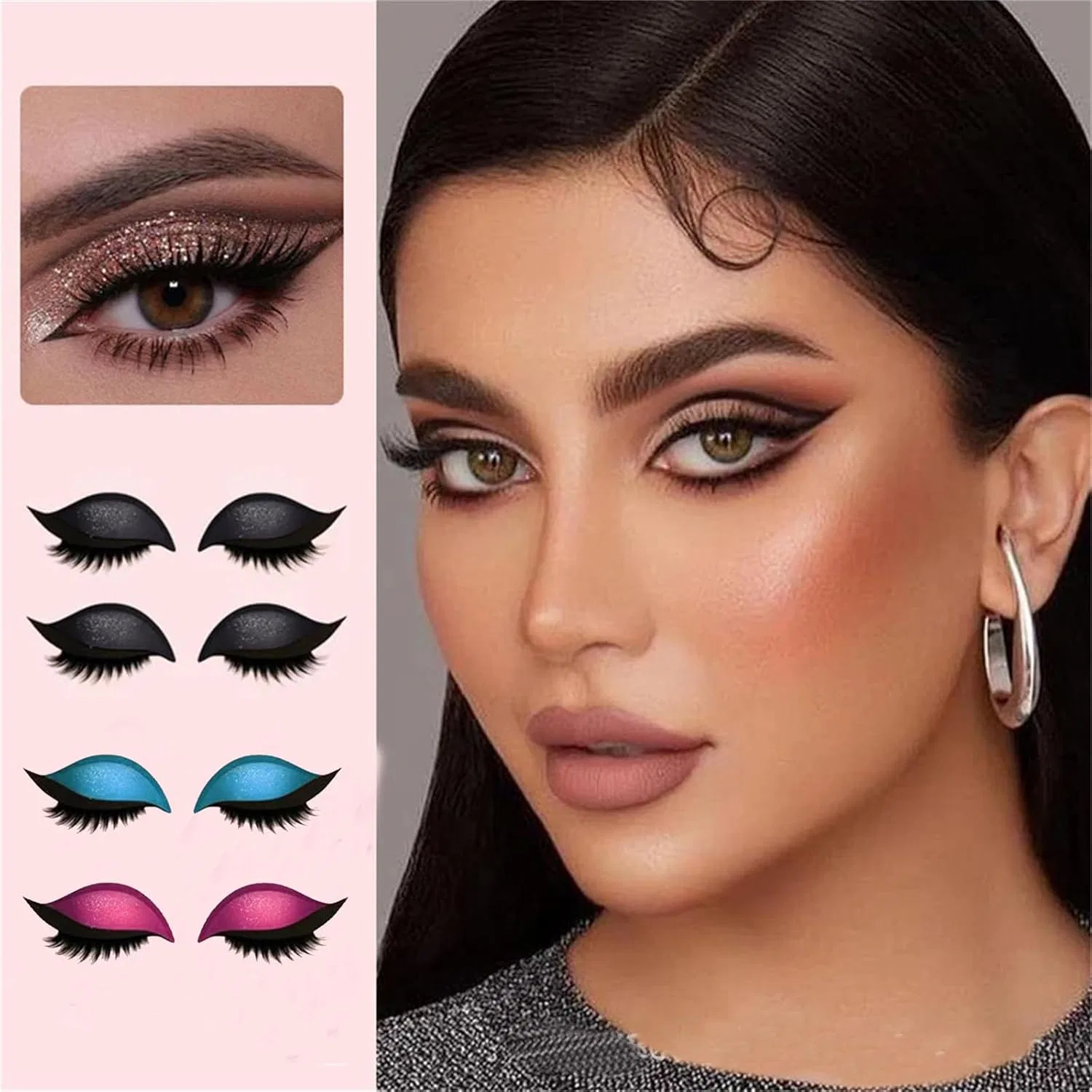 Многоразовые патчи для макияжа глаз «Lazy Eye Shadow Eyelash Patch» Generisch, 3Pcs-C — фото 3