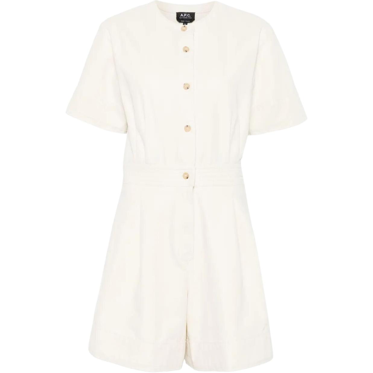 

A.P.C Боди для женщин белое с круглым вырезом и прямым кроем