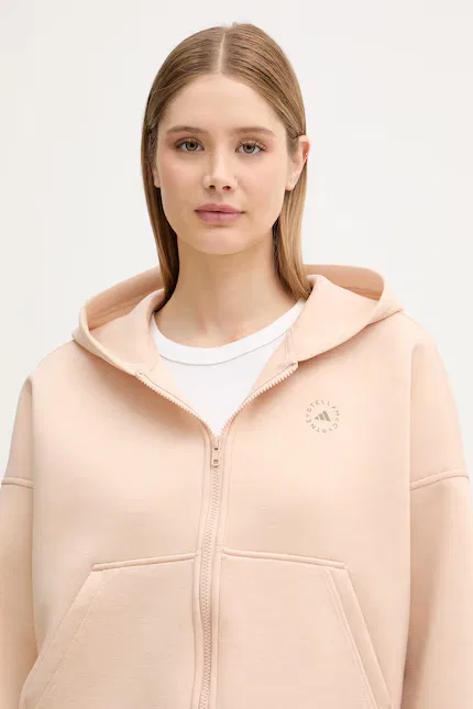 Толстовка на молнии с капюшоном свободный крой Adidas by Stella McCartney, розовый — фото 4