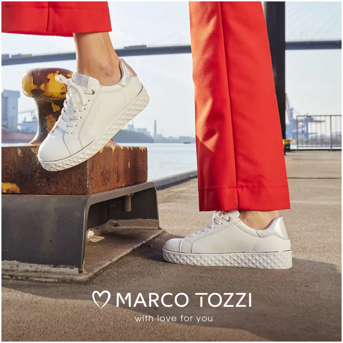 Кроссовки на платформе MARCO TOZZI с крупными металлическими деталями, повседневная обувь, полуботинки, туфли на шнуровке, белый — фото 2