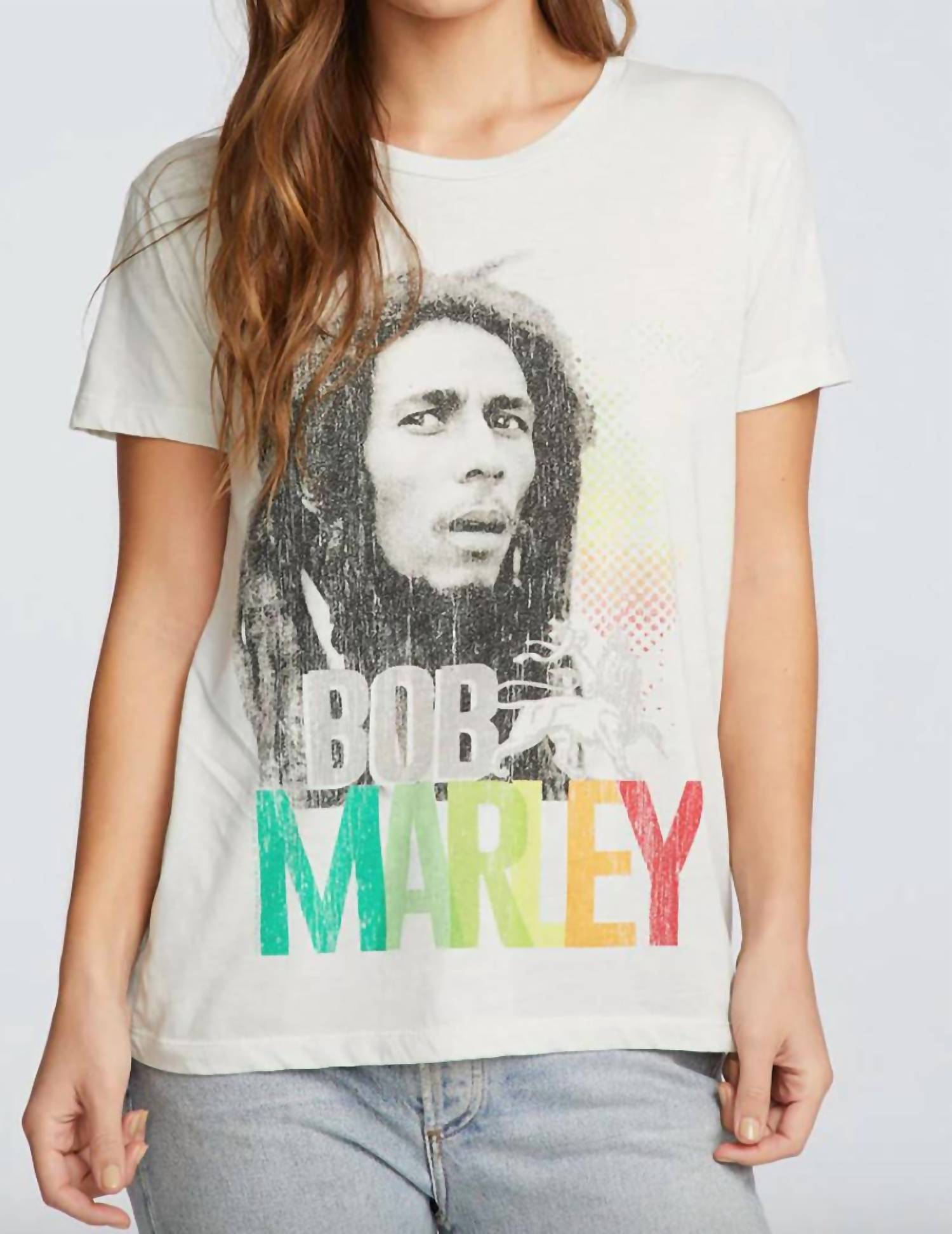 

Футболка Bob Marley Rasta белого цвета Chaser