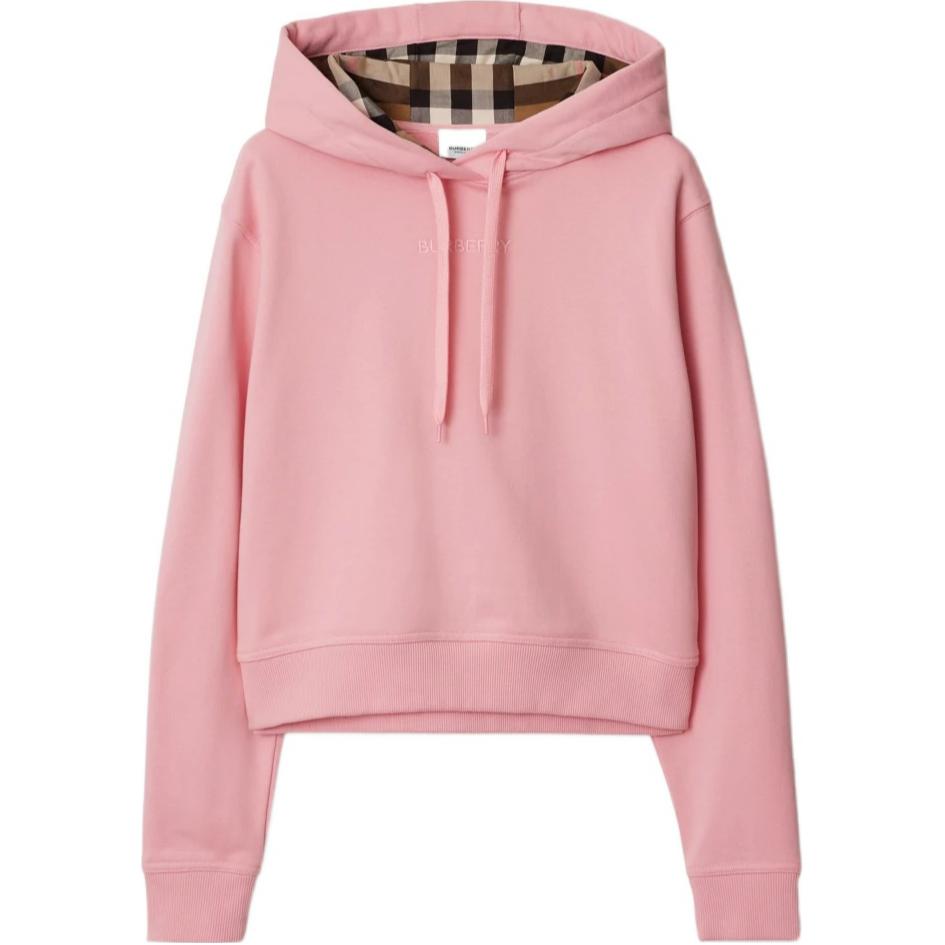 

Кропированный хлопковый худи женское розовое Burberry
